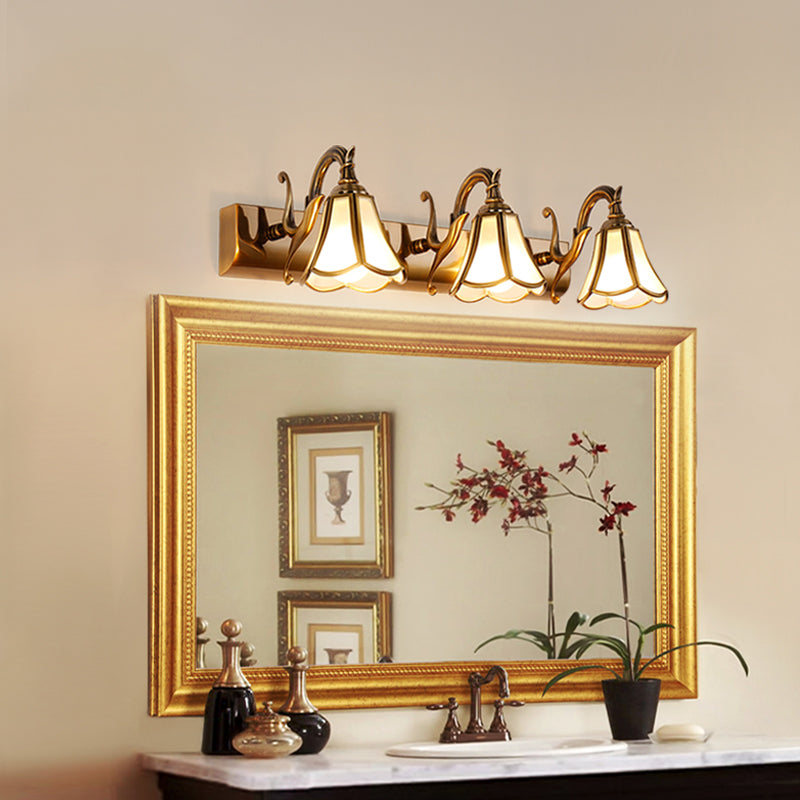 Brass Mirror Lighting Fixture Wall Mounted Light Fixture for Bathroom Powder Room