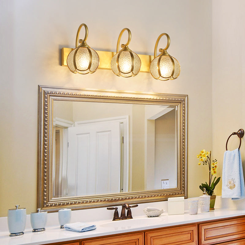 Brass LED Wall Light Vanity Wall Light Fixtures for Powder Room Restroom