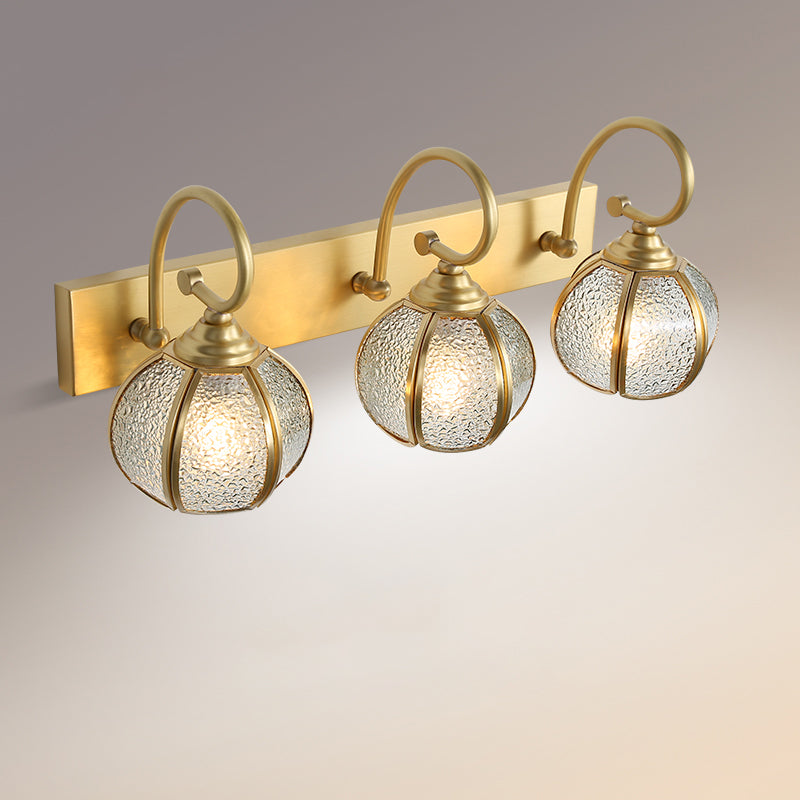 Brass LED Wall Light Vanity Wall Light Fixtures for Powder Room Restroom