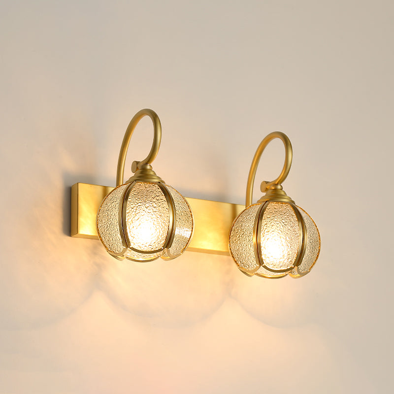 Brass LED Wall Light Vanity Wall Light Fixtures for Powder Room Restroom