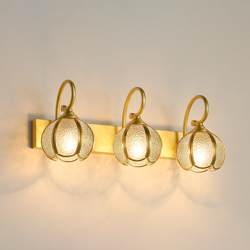 Brass LED Wall Light Vanity Wall Light Fixtures for Powder Room Restroom