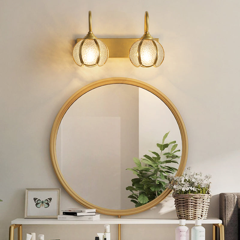 Brass LED Wall Light Vanity Wall Light Fixtures for Powder Room Restroom