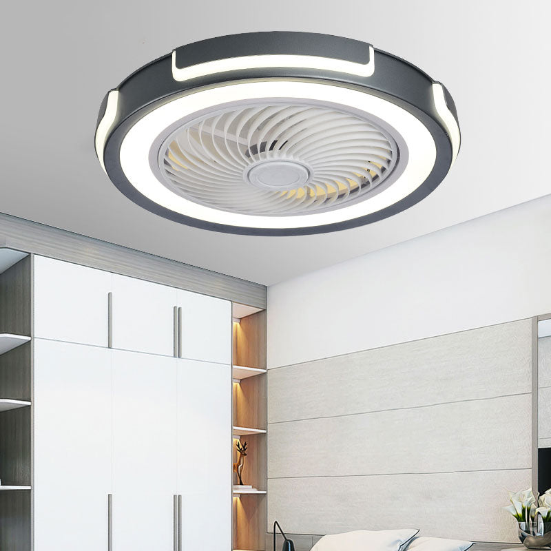 Luz de ventilador de techo circular nórdico Luz de ventilador metálico LED LED LEUMPLING