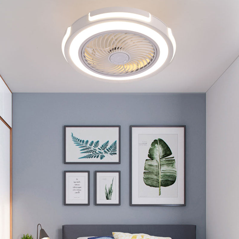 Luz de ventilador de techo circular nórdico Luz de ventilador metálico LED LED LEUMPLING