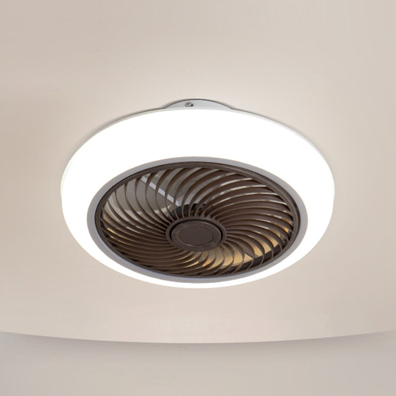 Macaron Round acrylique ventilateur de ventilateur LED LED SEMI FUSH FLUM MONT ÉCLAIR