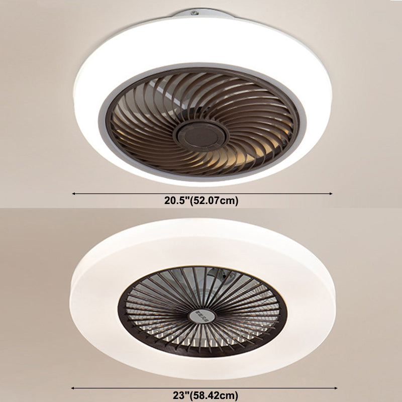 Macaron Round acrylique ventilateur de ventilateur LED LED SEMI FUSH FLUM MONT ÉCLAIR