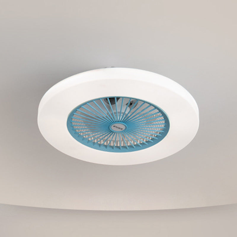 Macaron Round acrylique ventilateur de ventilateur LED LED SEMI FUSH FLUM MONT ÉCLAIR