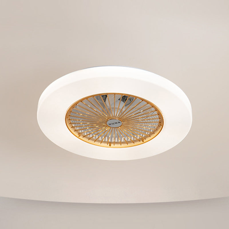 Macaron Round acrylique ventilateur de ventilateur LED LED SEMI FUSH FLUM MONT ÉCLAIR