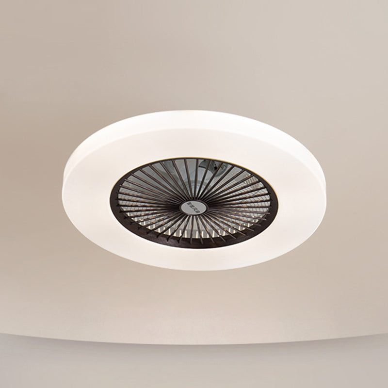 Macaron Round acrylique ventilateur de ventilateur LED LED SEMI FUSH FLUM MONT ÉCLAIR