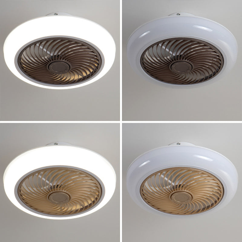 Macaron Round acrylique ventilateur de ventilateur LED LED SEMI FUSH FLUM MONT ÉCLAIR