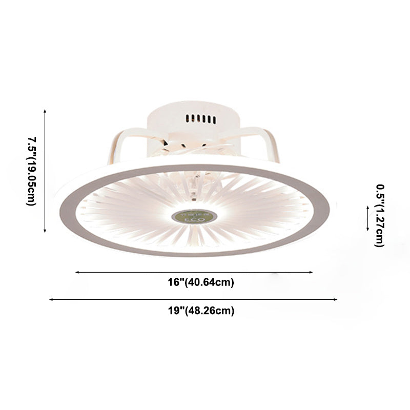 Acrylic White LED Ceiling Fans in Modern Concise Style Iron Circular Ceiling Fixture for Bedroom