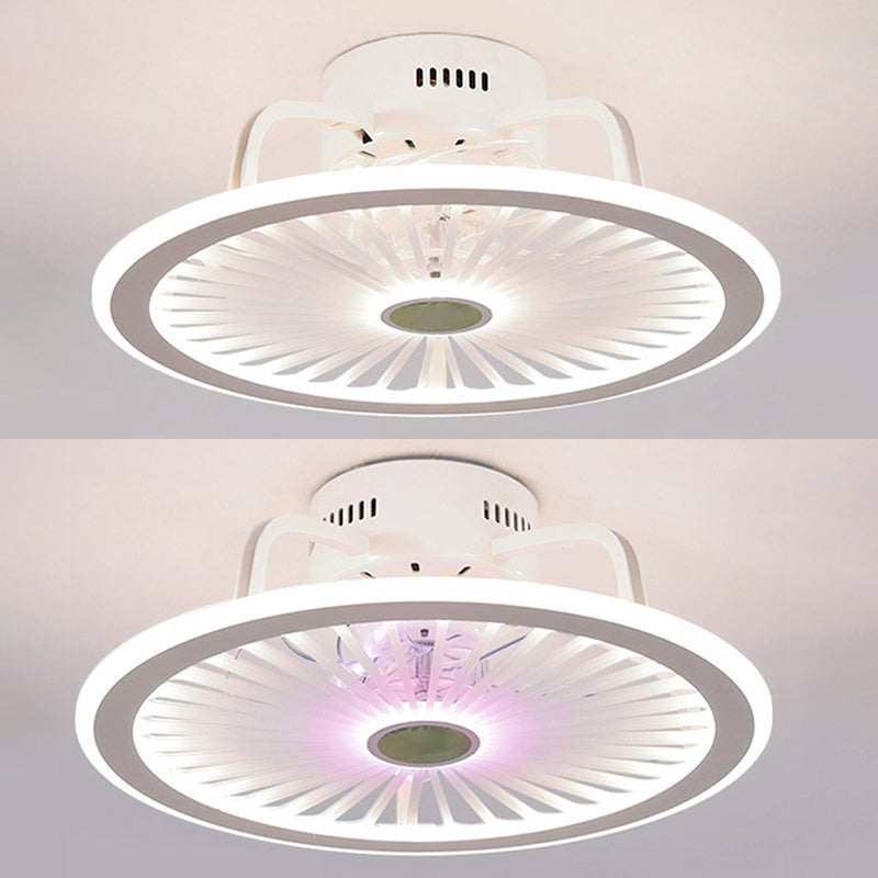 Acrylic White LED Ceiling Fans in Modern Concise Style Iron Circular Ceiling Fixture for Bedroom