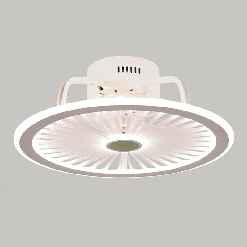 Acrylic White LED Ceiling Fans in Modern Concise Style Iron Circular Ceiling Fixture for Bedroom