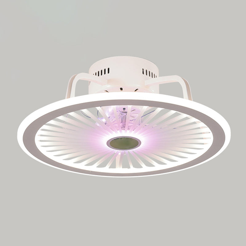 Acrylic White LED Ceiling Fans in Modern Concise Style Iron Circular Ceiling Fixture for Bedroom