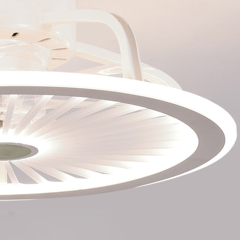 Acrylic White LED Ceiling Fans in Modern Concise Style Iron Circular Ceiling Fixture for Bedroom