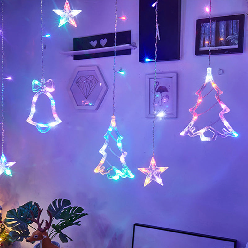 Modern Creative Rope Light Bells Copper Wire Curtain Light for Christmas Decorate