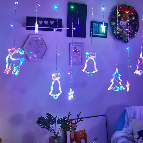 Modern Creative Rope Light Bells Copper Wire Curtain Light for Christmas Decorate