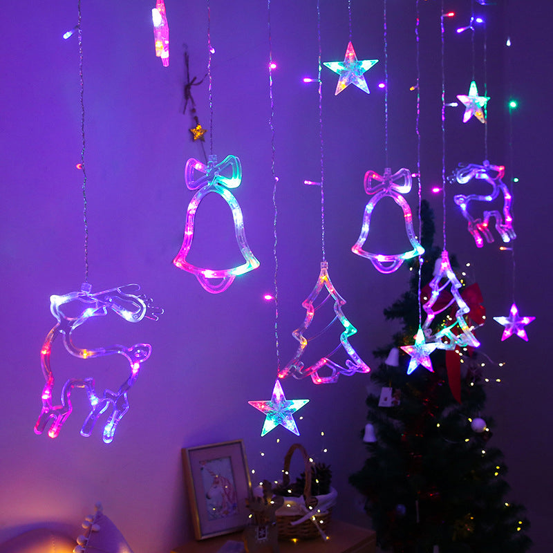 Modern Creative Rope Light Bells Copper Wire Curtain Light for Christmas Decorate