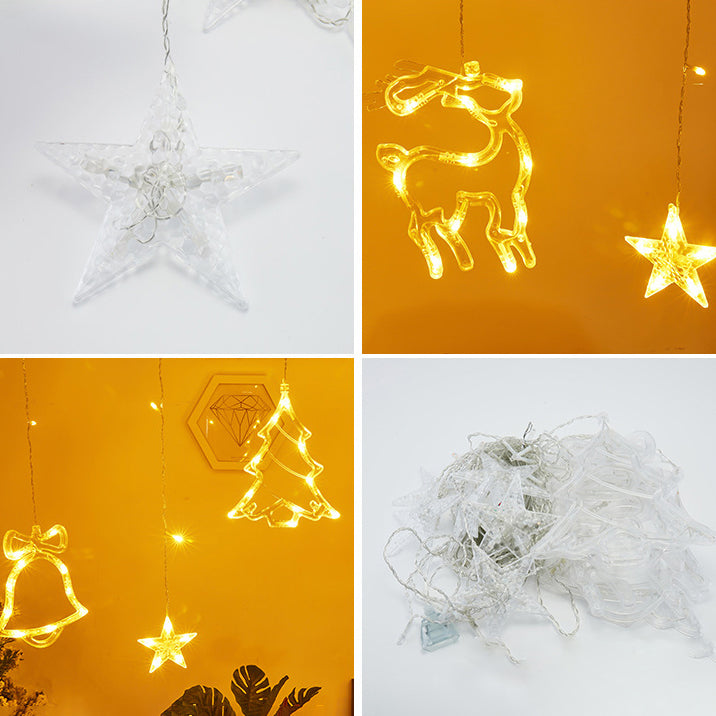 Modern Creative Rope Light Bells Copper Wire Curtain Light for Christmas Decorate