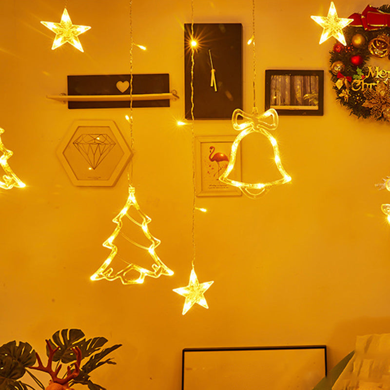 Modern Creative Rope Light Bells Copper Wire Curtain Light for Christmas Decorate