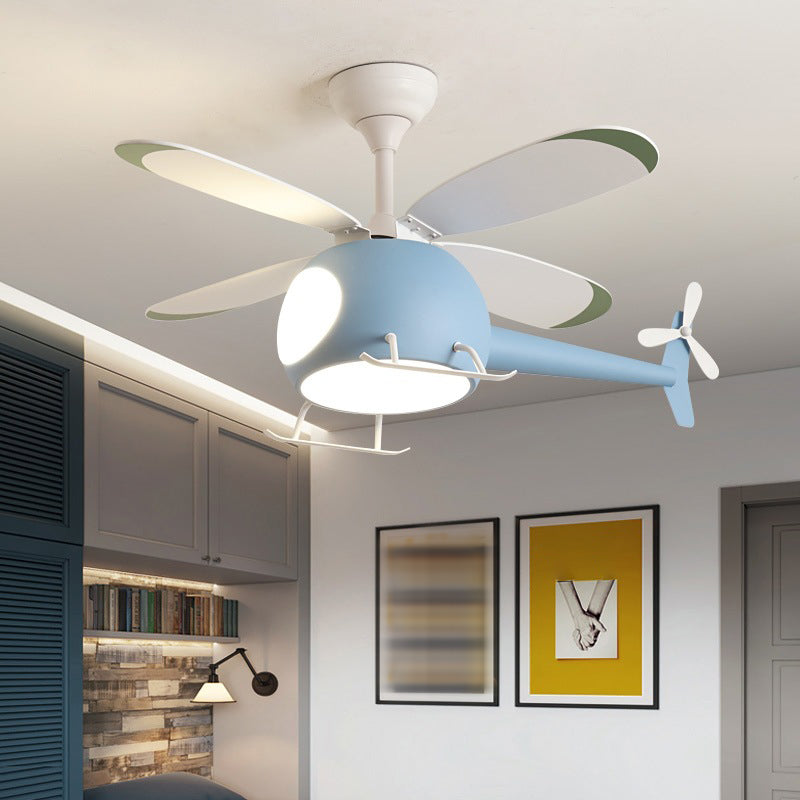 Kids Creative Airplane LED LED LIGHT LIGHT FAN LIGHT ANDAGGIO con ombra acrilica