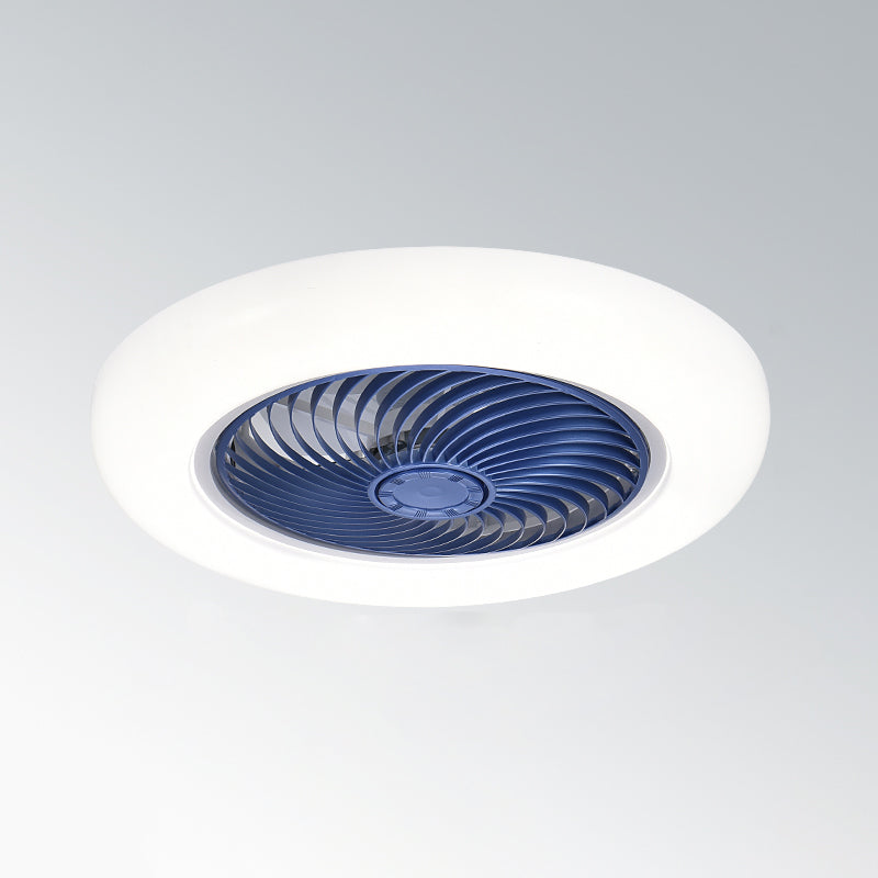 Ventiladores de techo LED blancos acrílicos en montura de lavado circular de hierro de estilo conciso moderno para dormitorio