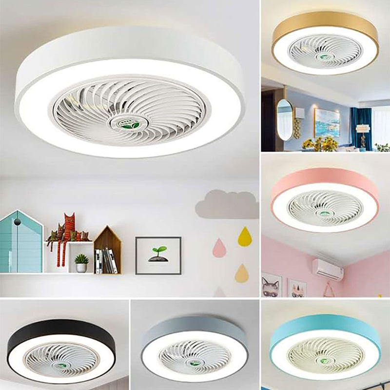 Moderno minimalista a led macaron ventola leggera luce circolare a soffitto circolare con ombra acrilica