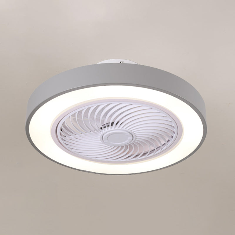 Luz de techo circular de hierro de ventilador de techo de led minimalista moderno con sombra acrílica