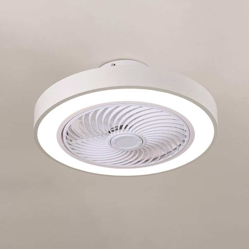 Luz de techo circular de hierro de ventilador de techo de led minimalista moderno con sombra acrílica