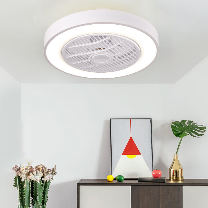 Moderno minimalista a led macaron ventola leggera luce circolare a soffitto circolare con ombra acrilica