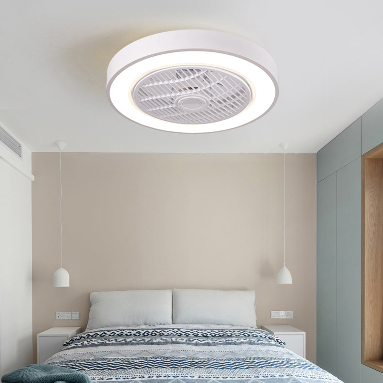 Moderno minimalista a led macaron ventola leggera luce circolare a soffitto circolare con ombra acrilica