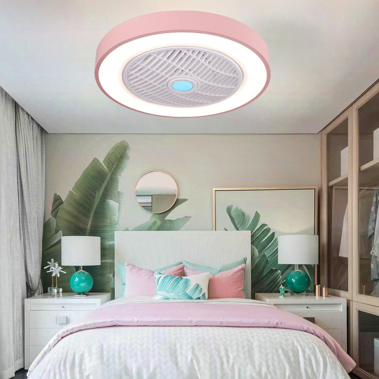 Moderno minimalista a led macaron ventola leggera luce circolare a soffitto circolare con ombra acrilica