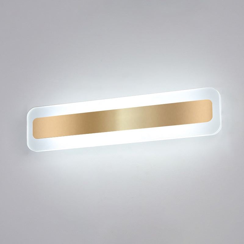 Modern Simple Style 1-Light Linear Shade Wall Sconce Mirror Wall Lighting in Gold