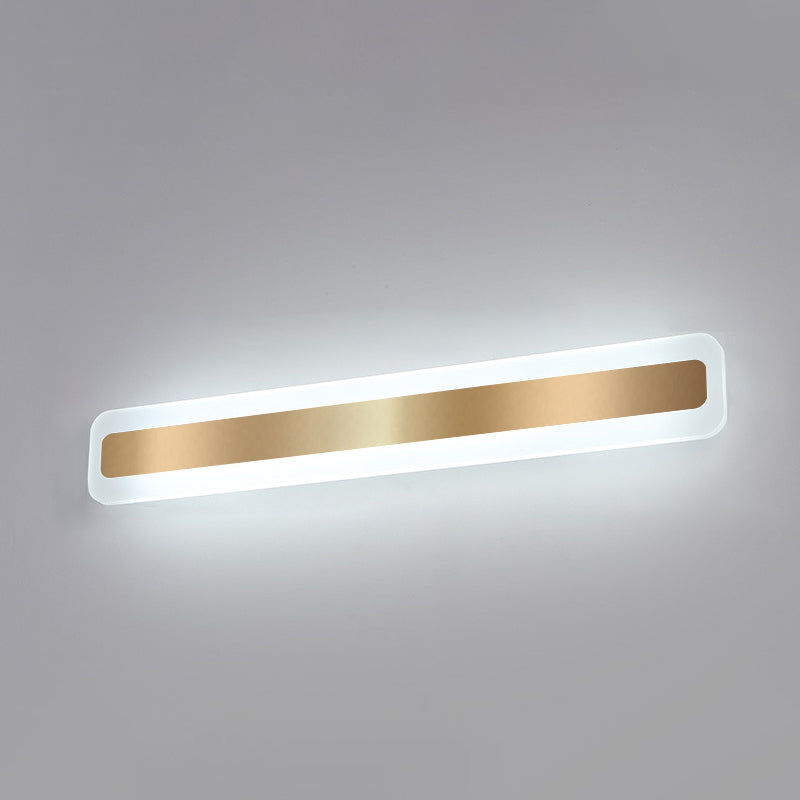 Modern Simple Style 1-Light Linear Shade Wall Sconce Mirror Wall Lighting in Gold