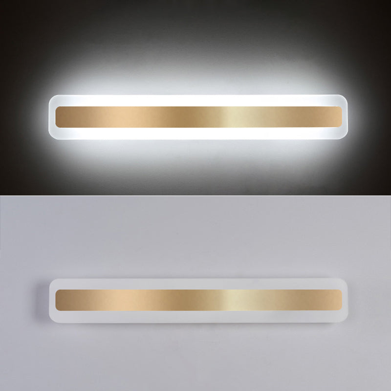 Modern Simple Style 1-Light Linear Shade Wall Sconce Mirror Wall Lighting in Gold