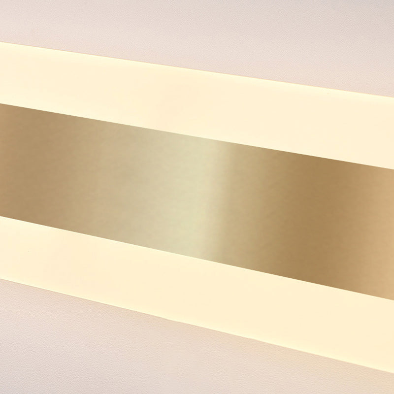 Modern Simple Style 1-Light Linear Shade Wall Sconce Mirror Wall Lighting in Gold