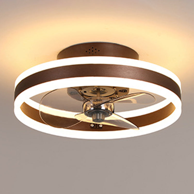 Acrylic Circular LED Flush Mount in Modern Concise Style Iron 2-Light Ceiling Fans for Bedroom