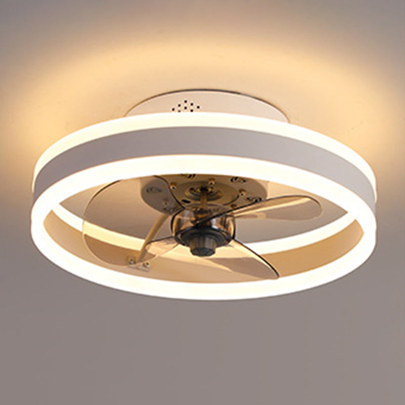 Acrylic Circular LED Flush Mount in Modern Concise Style Iron 2-Light Ceiling Fans for Bedroom