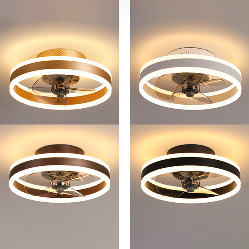 Acrylic Circular LED Flush Mount in Modern Concise Style Iron 2-Light Ceiling Fans for Bedroom