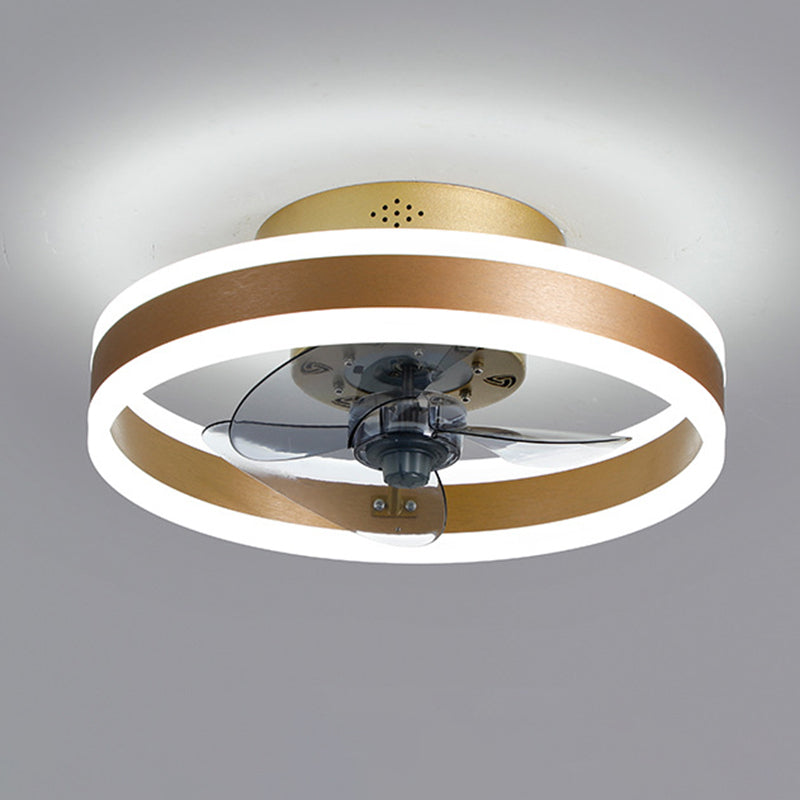 Acrylic Circular LED Flush Mount in Modern Concise Style Iron 2-Light Ceiling Fans for Bedroom