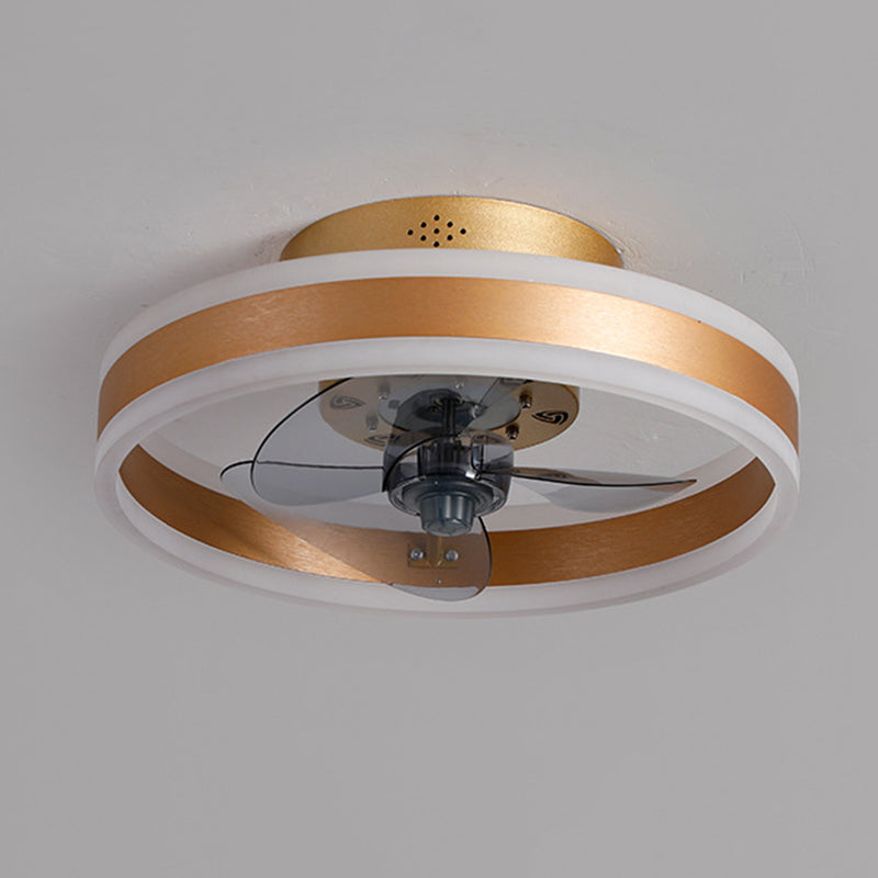 Acrylic Circular LED Flush Mount in Modern Concise Style Iron 2-Light Ceiling Fans for Bedroom