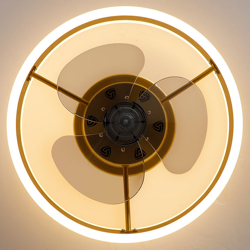 Acrylic Circular LED Flush Mount in Modern Concise Style Iron 2-Light Ceiling Fans for Bedroom