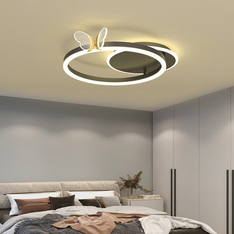 Multi Lights Acrylic Ceiling Mounted Fixture Modern Style Ring Flush Mount Led Lights