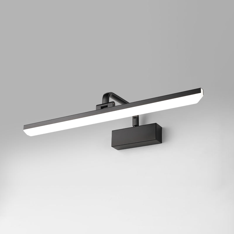 Metal Linear Shade Mirror Wall Lights Modern 1 Head Wall Mount Fixture for Lavatory