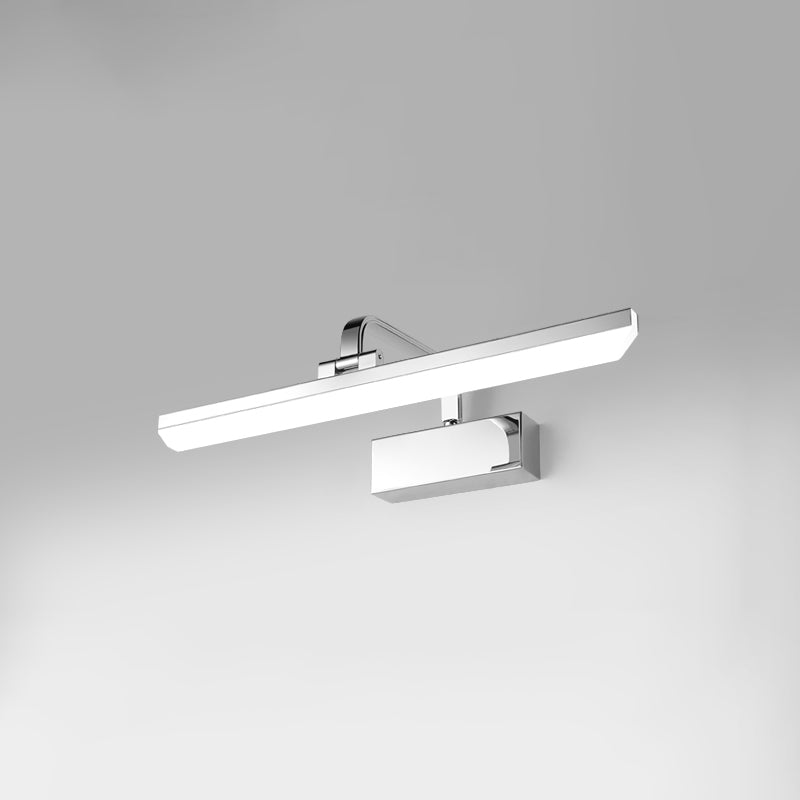 Metal Linear Shade Mirror Wall Lights Modern 1 Head Wall Mount Fixture for Lavatory