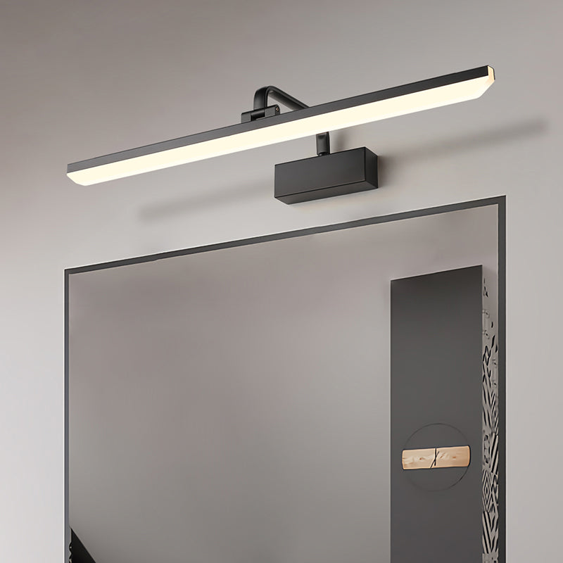 Metal Linear Shade Mirror Wall Lights Modern 1 Head Wall Mount Fixture for Lavatory