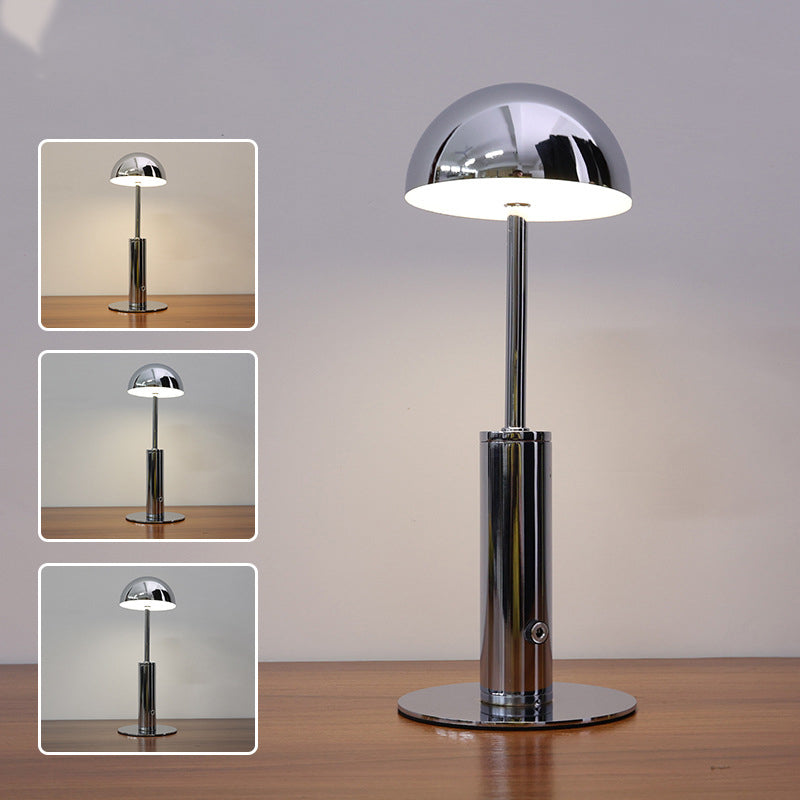 Dome Table Lamp Mid Century Metal 1 Light Night Table Lamps for Bedroom