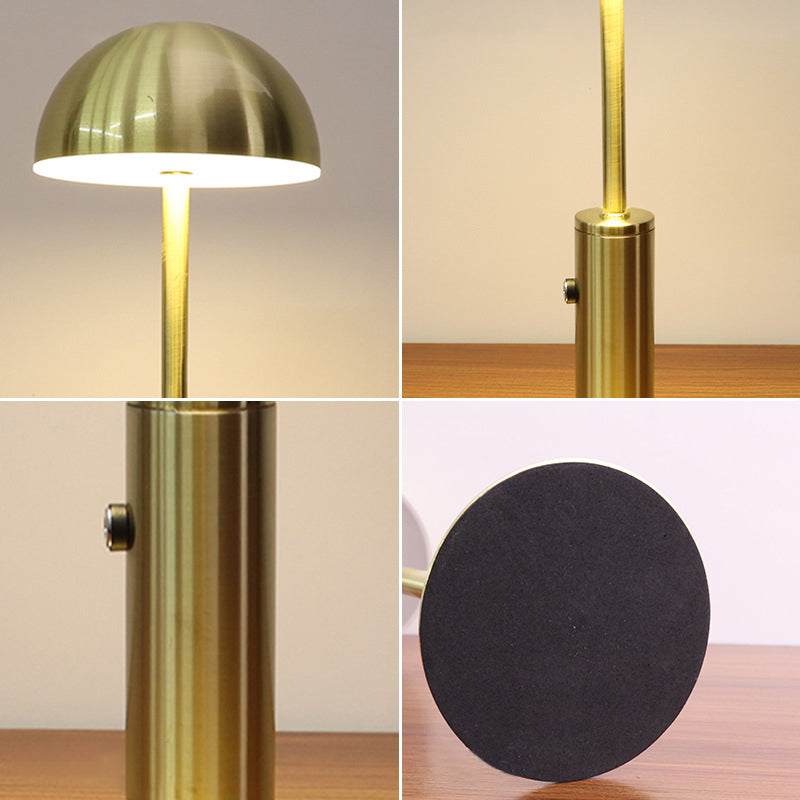 Dome Table Lamp Mid Century Metal 1 Light Night Table Lamps for Bedroom