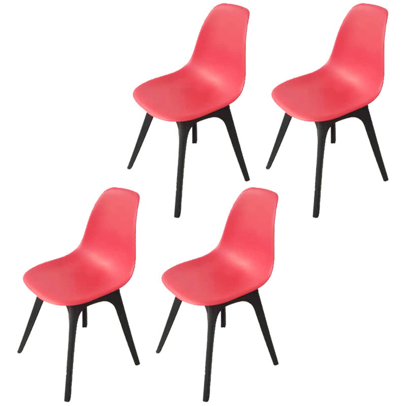 Contemporary Style Plastic Dining Chair Solid Back Dining Chair for Home