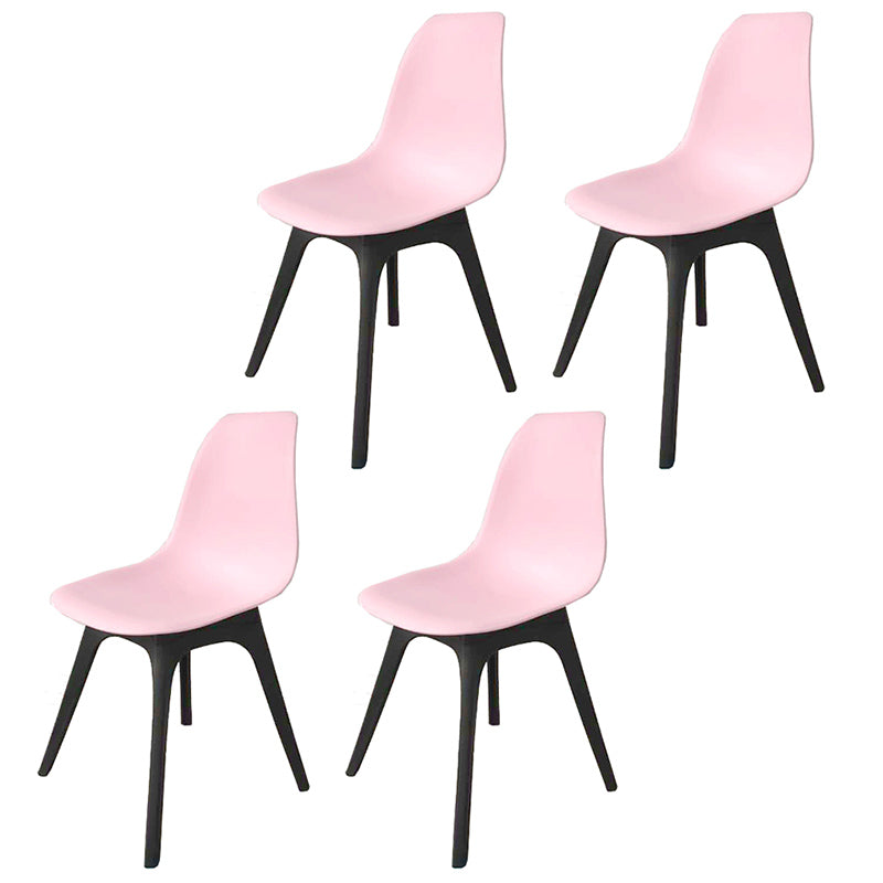 Contemporary Style Plastic Dining Chair Solid Back Dining Chair for Home